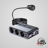 7 in 1 cigarette lighter splitter QC3.0 PD 30W charging 3 socket car charger adapter