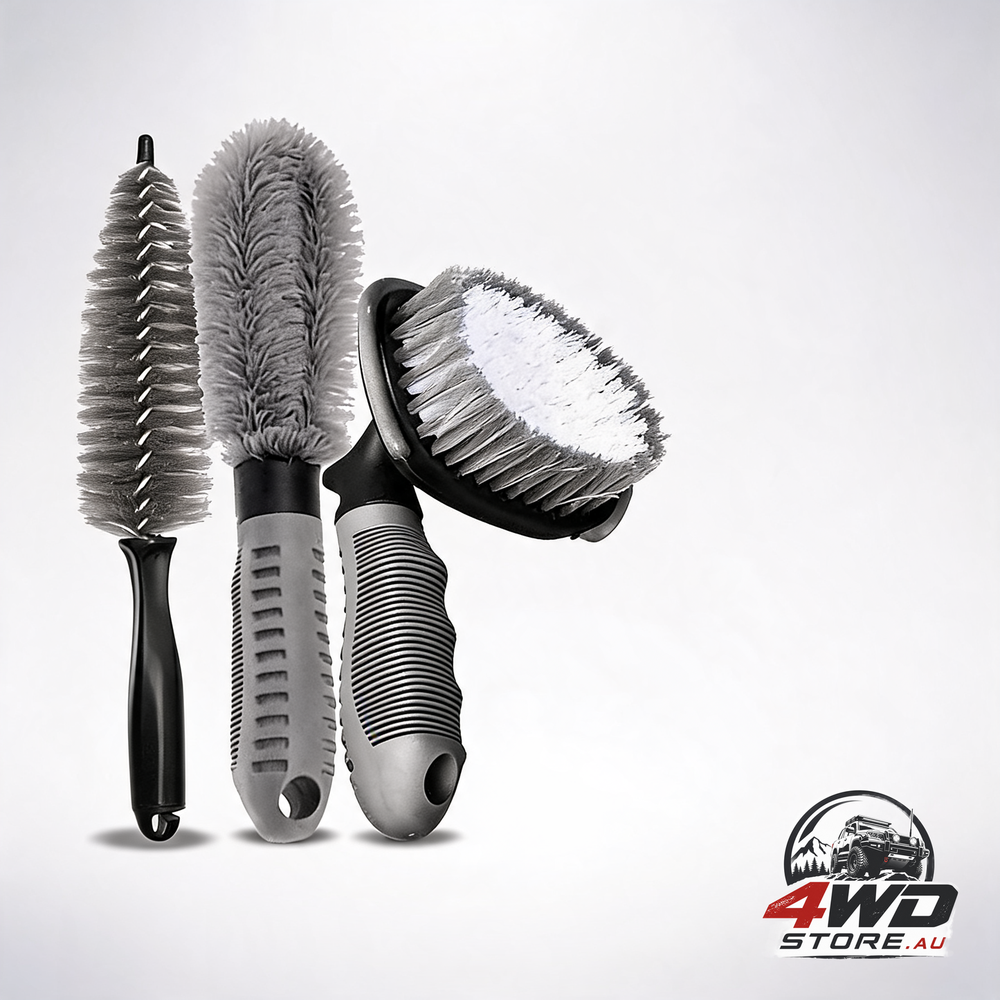 3-piece car tyre and wheel rim cleaning brush heavy duty PP bristles