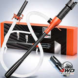 Battery-powered liquid transfer pump with 47-Inch reinforced hose