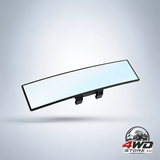 Wide-angle car rearview mirror with curved HD glass lens clip-on design