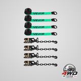 Wheel chock tie-down kit tyre-style tow dolly strap car tie down kit with heavy-duty hook