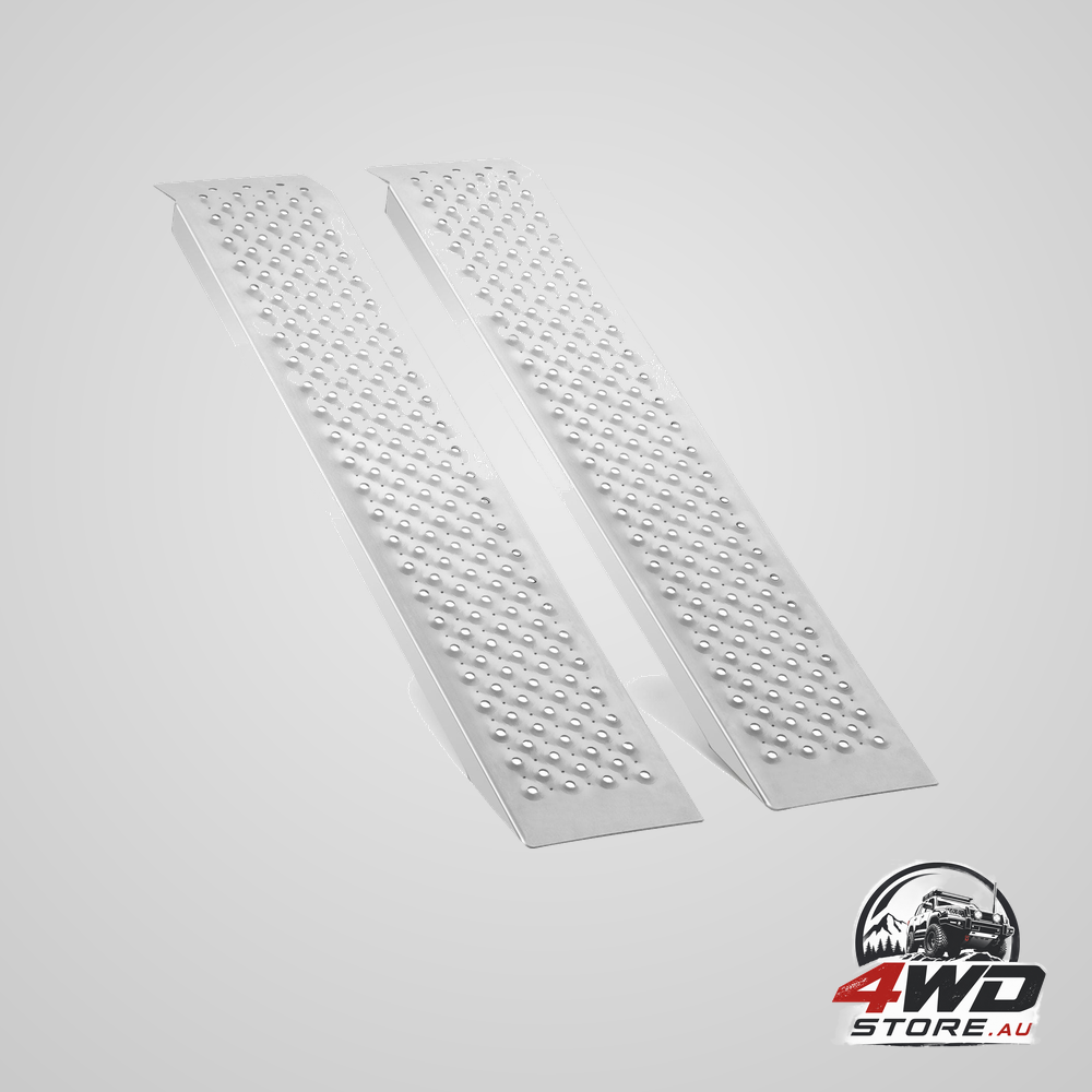 Portable loading ramps 2 pcs 1200 x 215 mm durable aluminium shed ramp set with anti-slip holes