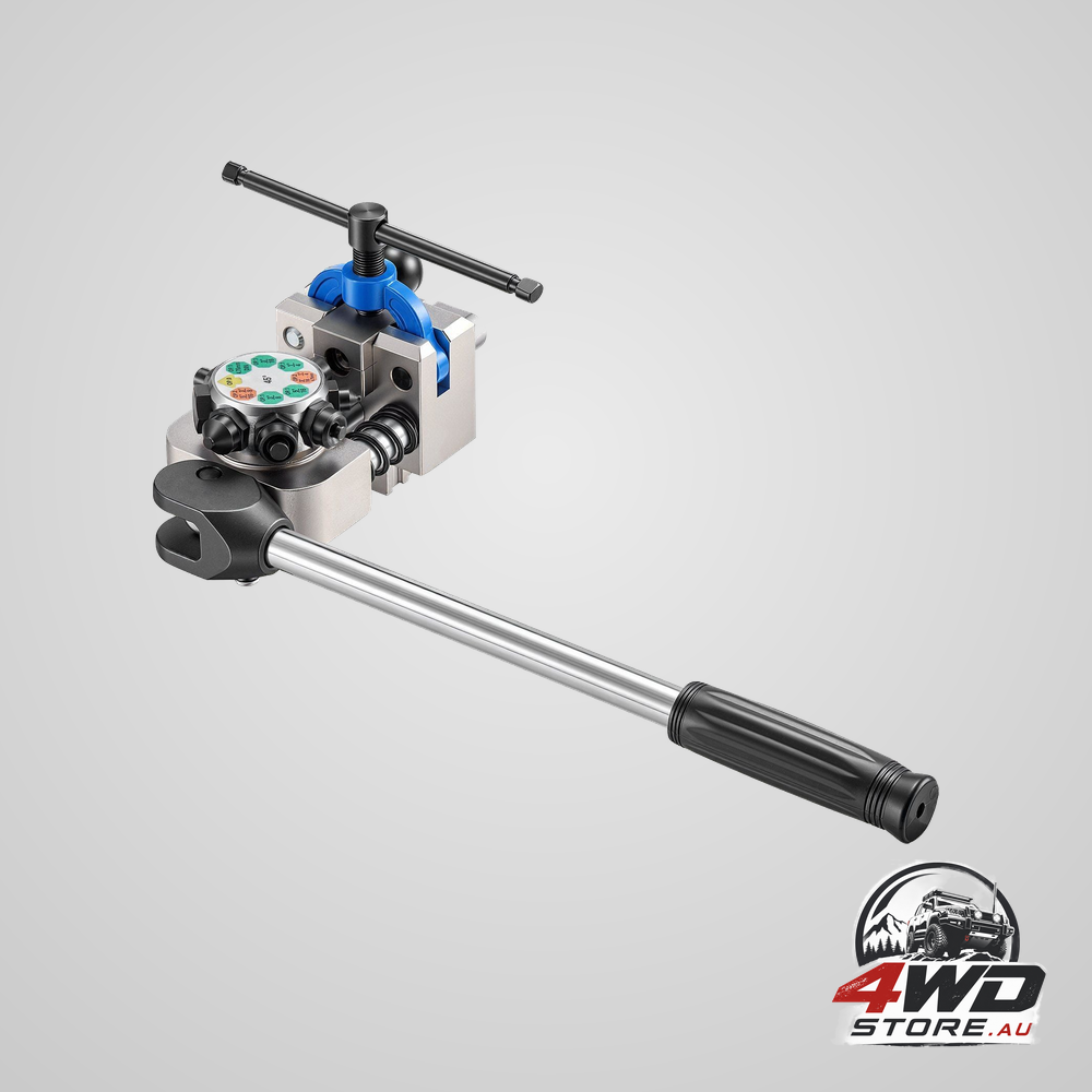 Professional brake line flaring tool kit with 45 degree double and bubble flare dies