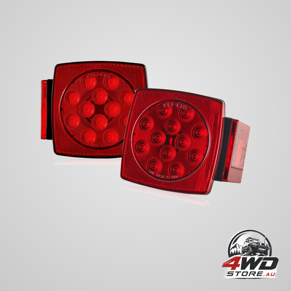 LED trailer tail lights kit with stop, brake, turn and licence plate lamps and wiring harness