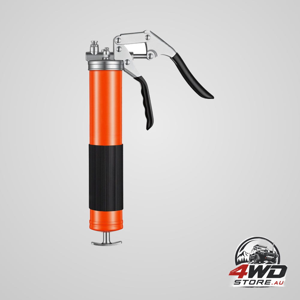 Heavy duty pistol grip grease gun 8000 PSI with 0.4 L capacity and 46 cm flex hose