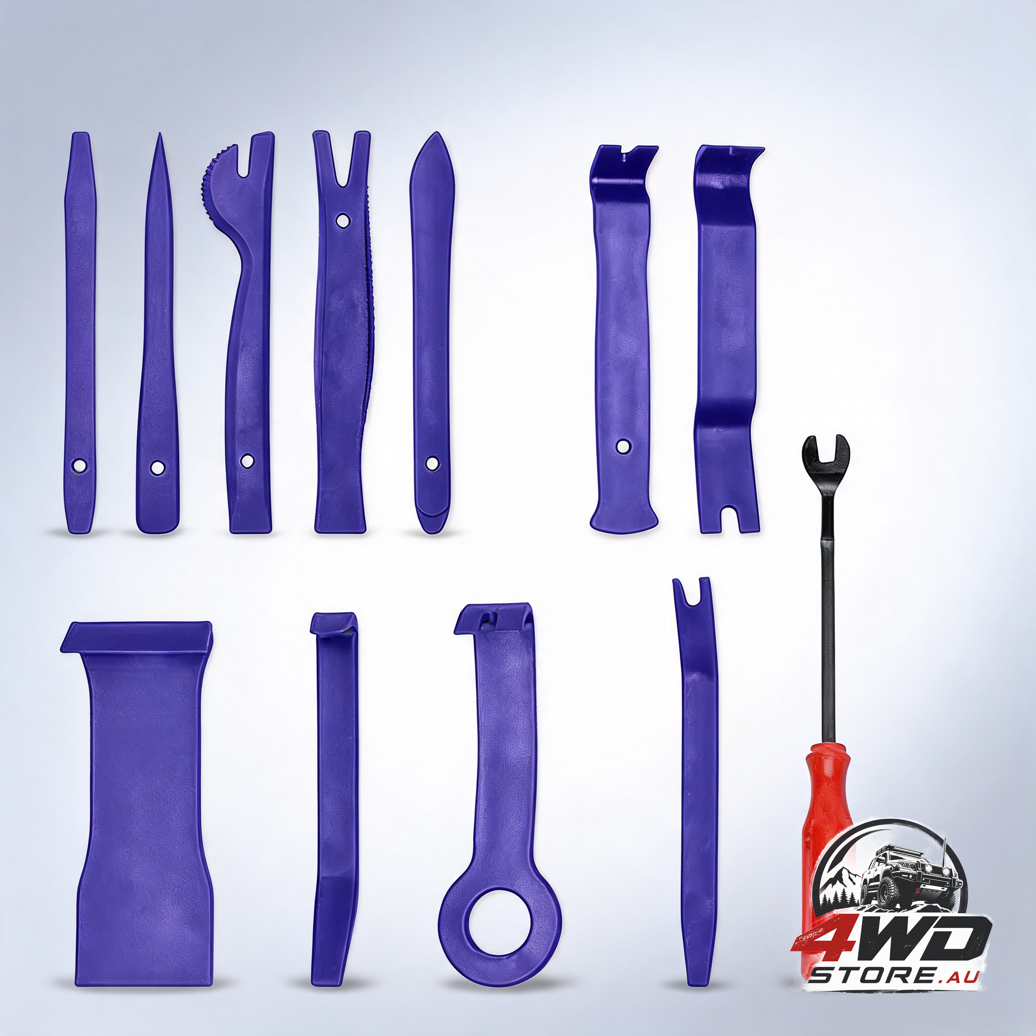 12 piece car trim removal tool kit with pry bars for dash, panel and door
