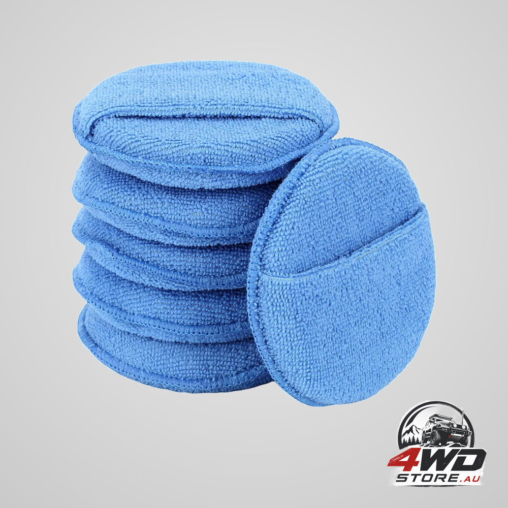Microfibre wax applicator pads with finger pocket, 5 inch 6 pack