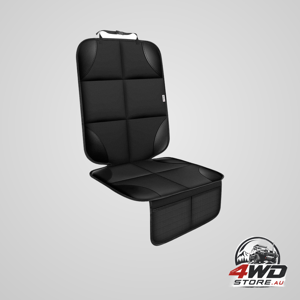 Child car seat protector, 600D waterproof cover with padded non-slip backing, black