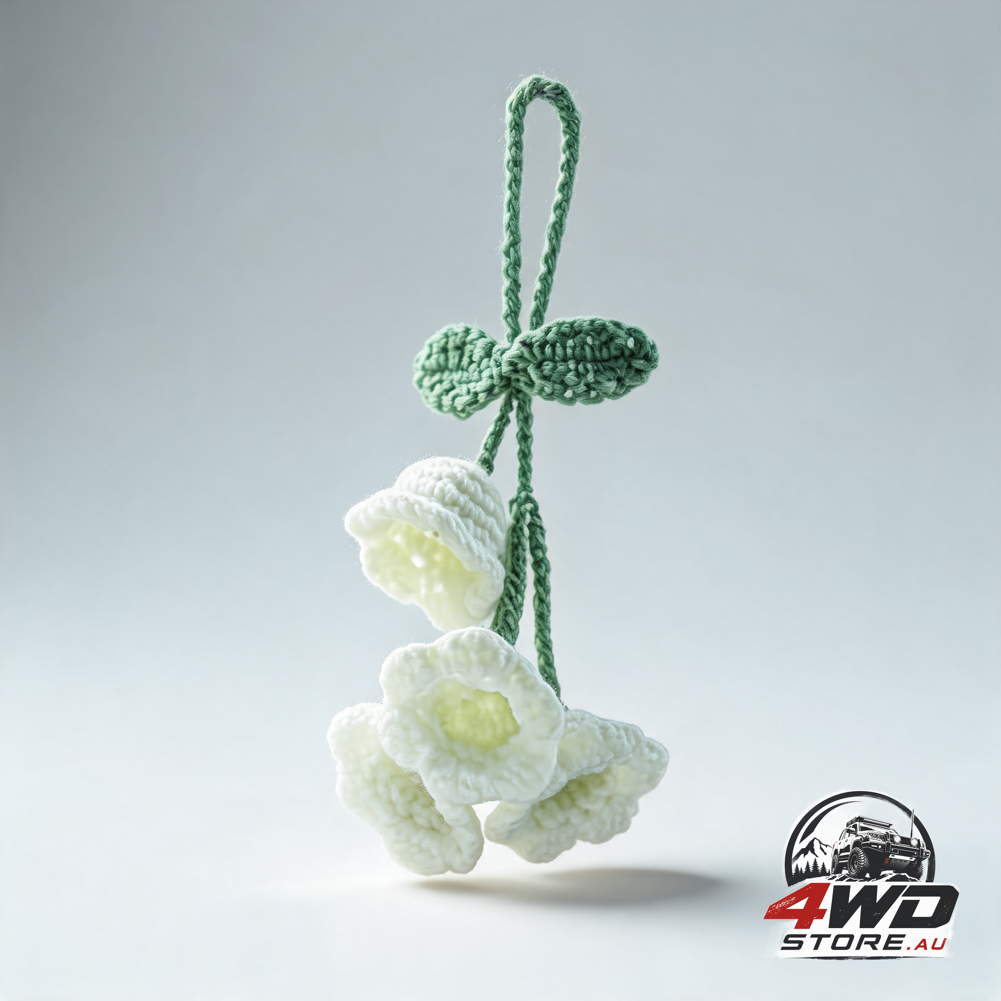 Lily flower hand knitted car mirror suspension charm decoration