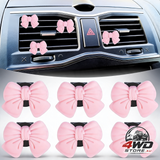 6 piece pink bow car vent clips, cute air freshener vent decoration for women