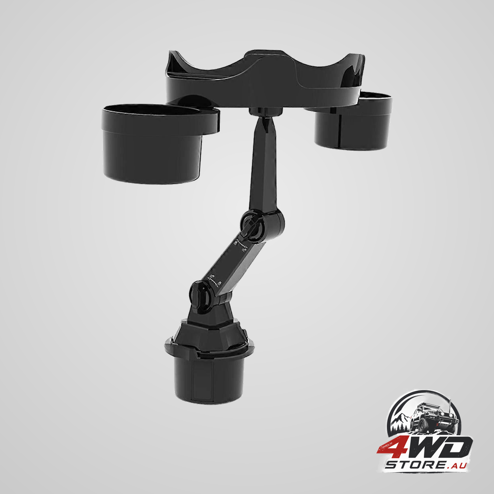 Automotive cup holder expander tray for drinks and snacks