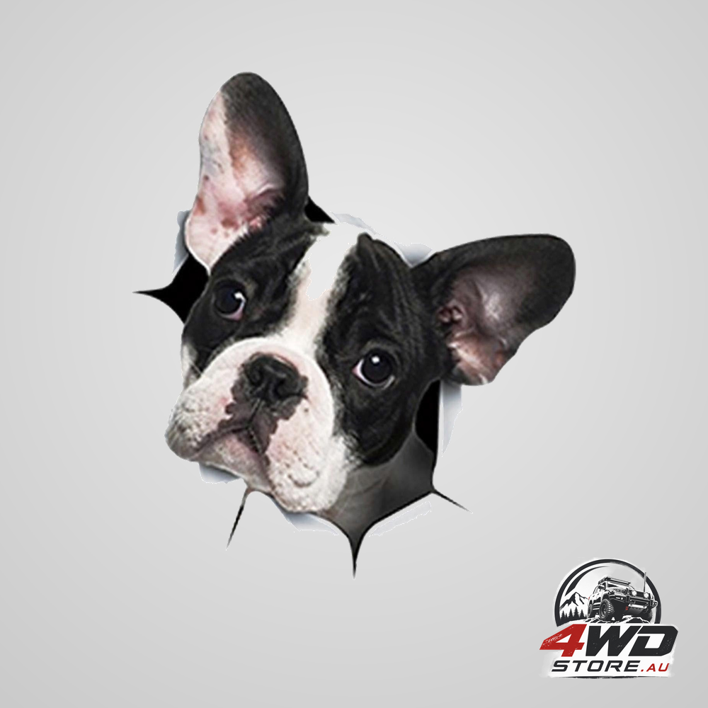 Dog car sticker decals, 3D realistic crack design for dog lovers