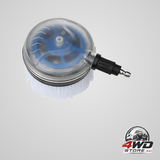 Rotating wash brush pressure washer accessory with universal quick connector