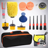 20 piece car cleaning brush set for tyres, detailing and drill scrubbing