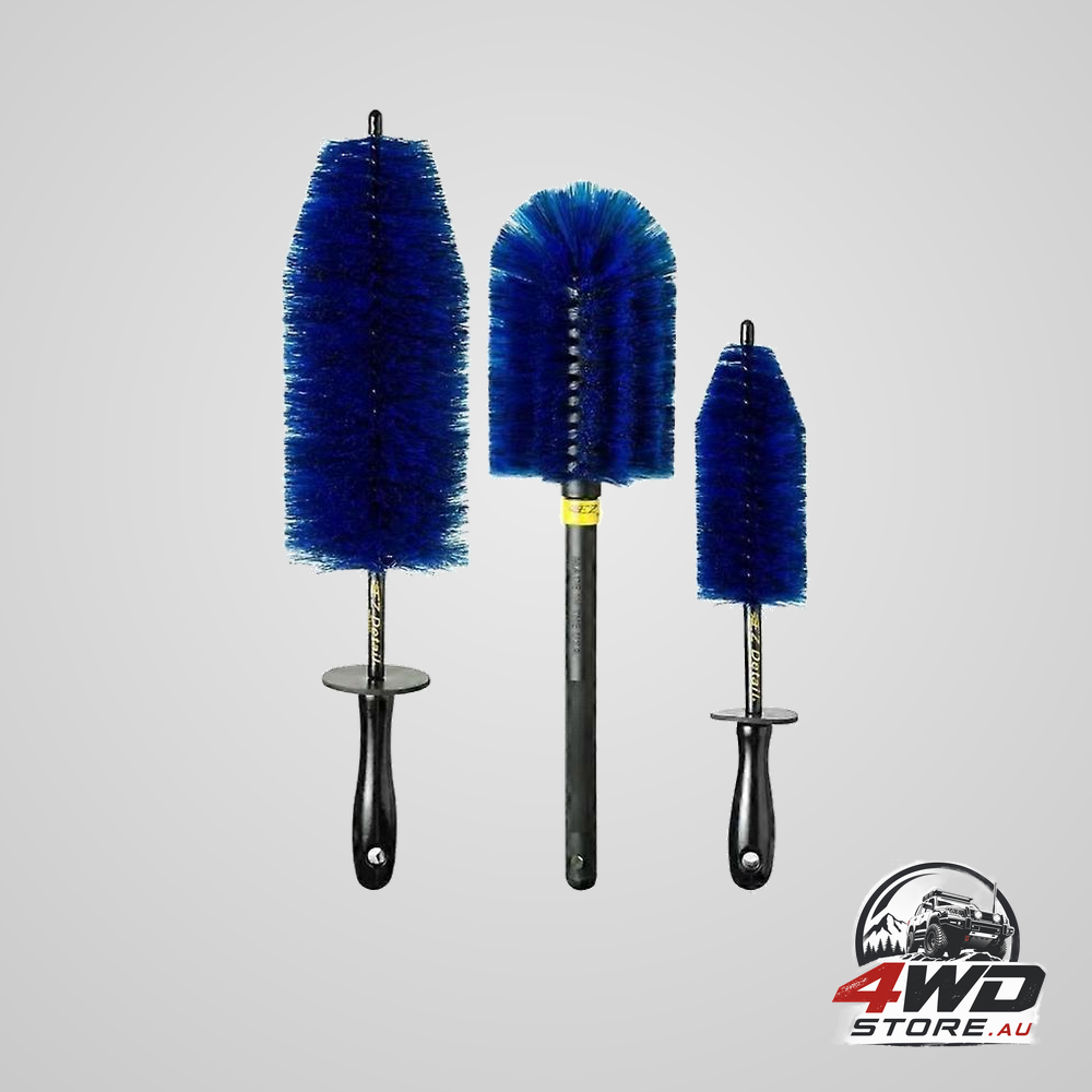 3 piece wheel and tyre cleaning brush set, car detailing tools