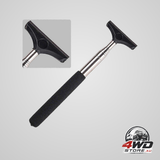 Telescopic rearview mirror squeegee, retractable window cleaner