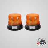 Amber LED beacon strobe lights 2 pcs, 12V/24V emergency warning lamp for truck