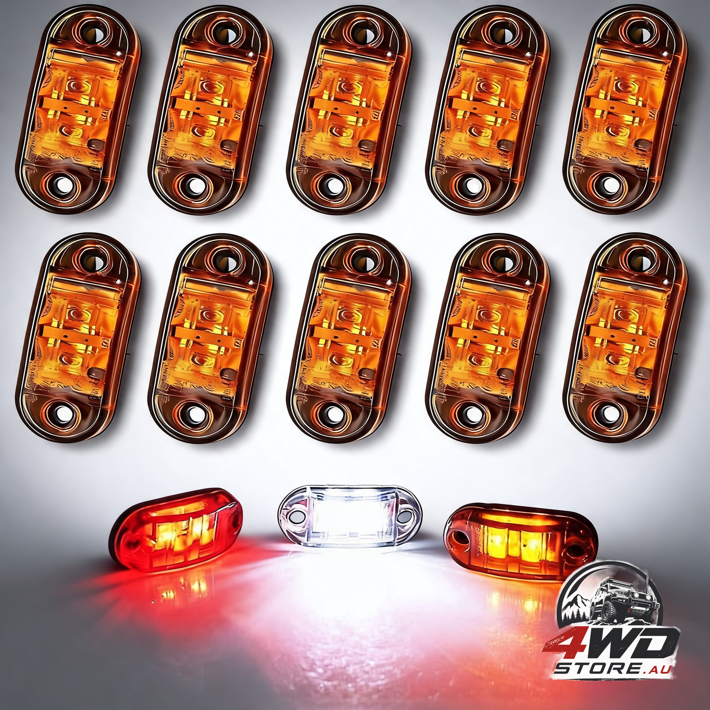 LED side marker lights 10 pcs, 12V waterproof car and truck warning tail lamps