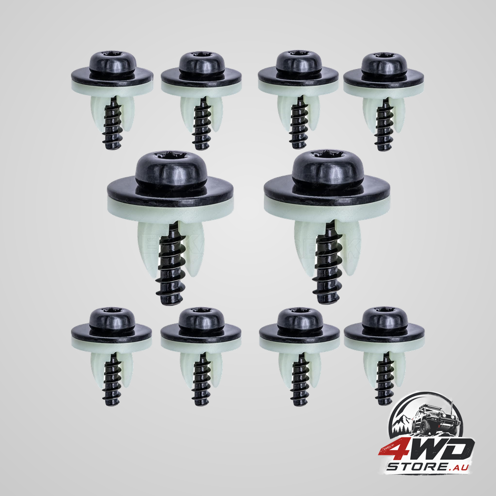 Rexka 10 set engine splash shield T30 Torx bolts and grommets for Ford