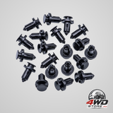 Rexka 20 piece splash shield push-type clips 01553-09241 for Nissan and Subaru
