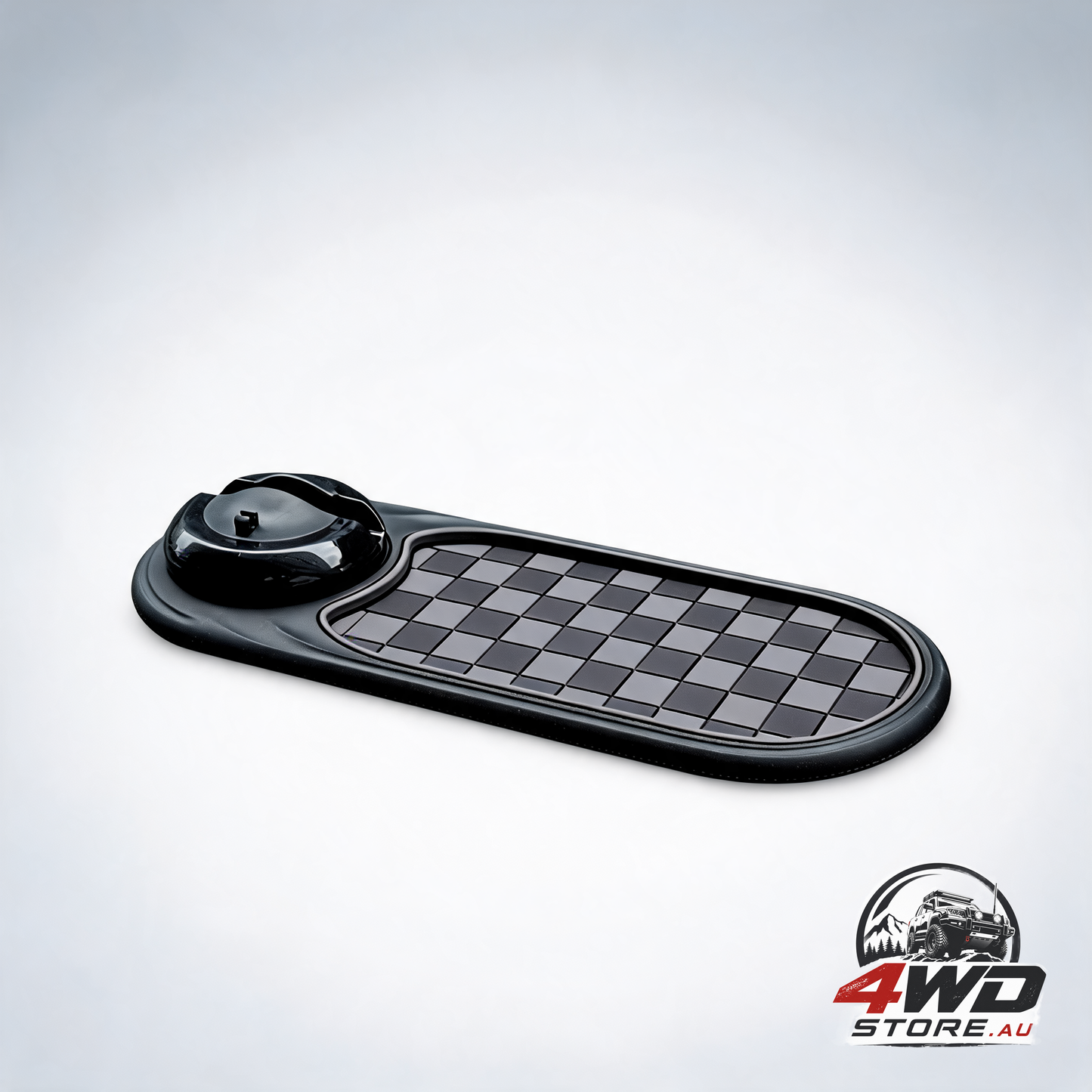 2-in-1 car dashboard anti-slip mat with 360 degree rotating phone holder and spring-clamp grip
