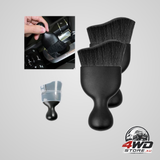 Car interior detailing brush 2-pack with curved soft bristle for dashboard and vents, black