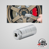 Oil pressure switch socket 1 1/16 inch, fits 3/8 inch drive or 1 1/8 inch hex wrench, silver