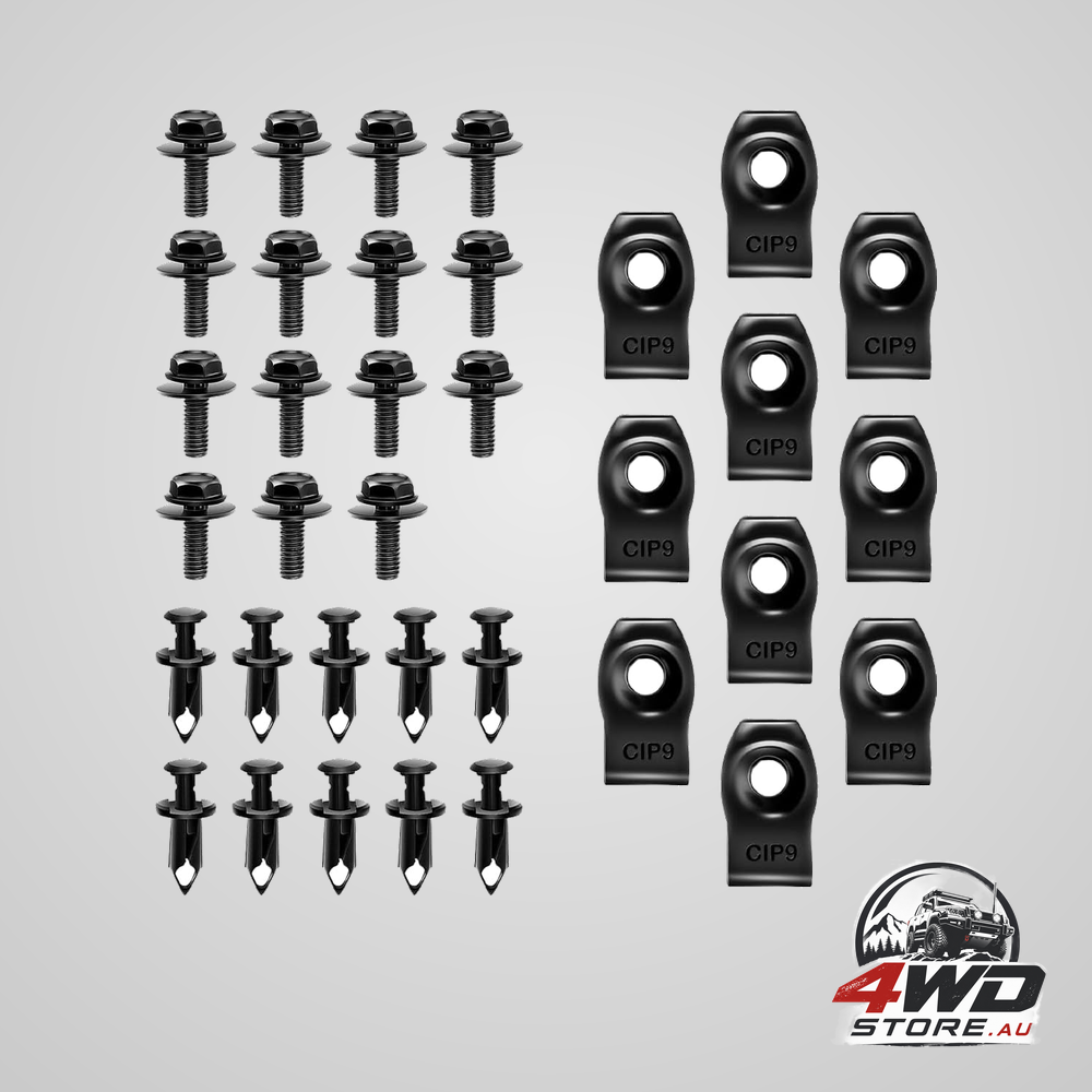 35 pcs car body bolts and extruded U-nut clips kit for bumper, fender liner and splash shield