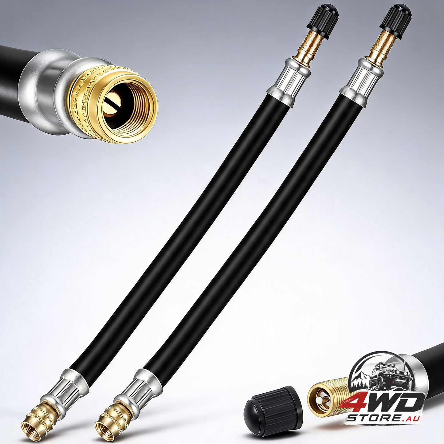2 pcs 8.25 inch tyre valve stem extension, flexible brass air inflation hose adapter