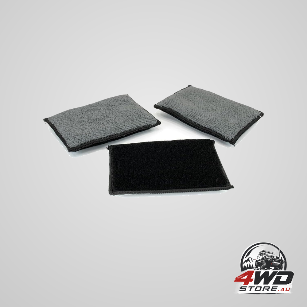 3 pcs microfiber car interior scrubbing sponges for leather, plastic, vinyl and upholstery