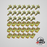 40 pcs car body bolts M6-1.0 and extruded U-nut clips kit for bumper and splash shield