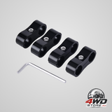 6AN hose separator clamp, AN6 fuel line mounting clamp, aluminium black, 4 pcs