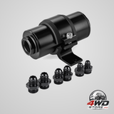Inline fuel filter 10 micron with 6AN 8AN 10AN adapters and 50mm bracket clamp, universal
