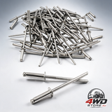 100 pcs 1/8 x 1/2 inch blind rivets, 3.2mm x 13mm stainless steel pop rivets for sheet metal