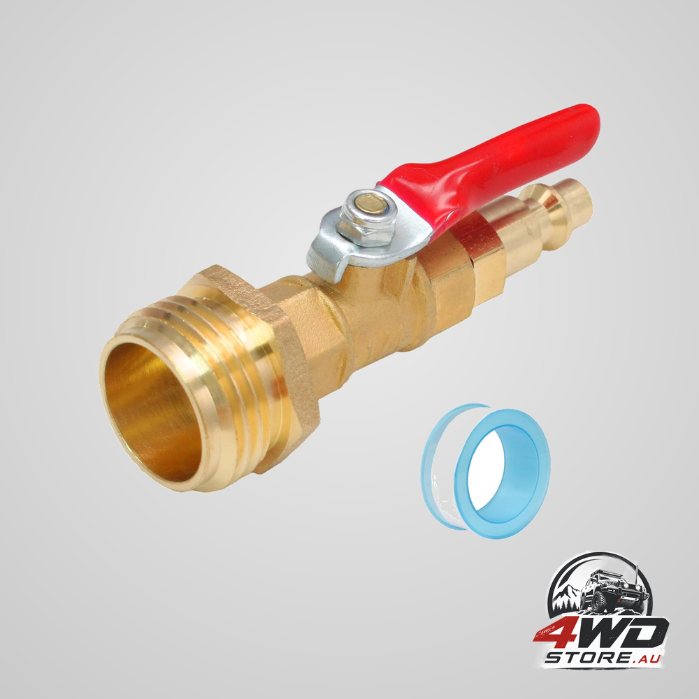 Winterize blowout adapter with 1/4 inch quick connect and 3/4 inch hose thread for RV and boat