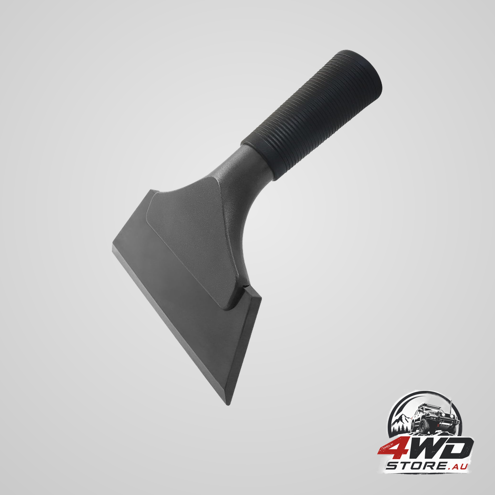 Small 5 inch rubber window tint squeegee with non-slip handle for car glass and mirror, black