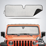 Windshield sun shade for Jeep Wrangler TJ JK JL 1997-2024, UV and heat block cover