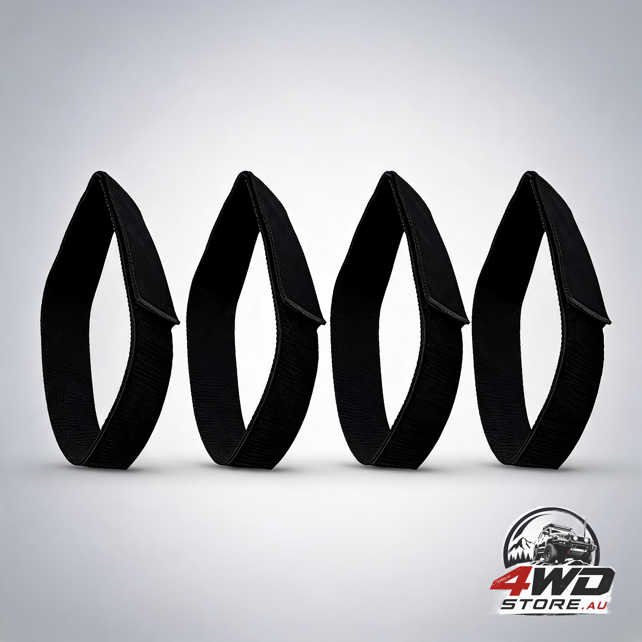 Soft top rear window tie down straps for Jeep Wrangler JK, heavy duty, black, pack of 4