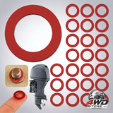 25 pcs outboard lower unit oil drain gaskets for Yamaha 4-stroke motors, 90430-08020, red