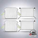 4 pcs car windshield sun shade set, UV block with magnetic edges and side mirror covers