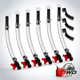 6 pack racing fuel filler jug hose, 14 inch transparent gas can hose with 3 benders