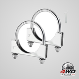 3 inch heavy duty U-bolt exhaust clamp, stainless steel saddle style muffler clamps, 2 pcs