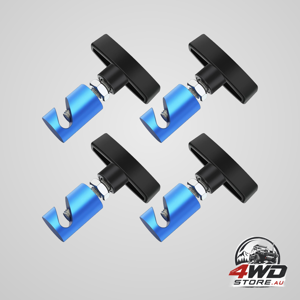 4 pcs car hood prop strut clamp, 0.55 inch adjustable aluminium lift support caliper, blue