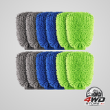12 pcs microfibre car wash mitts, chenille scratch-free ultra absorbent sponge cloths
