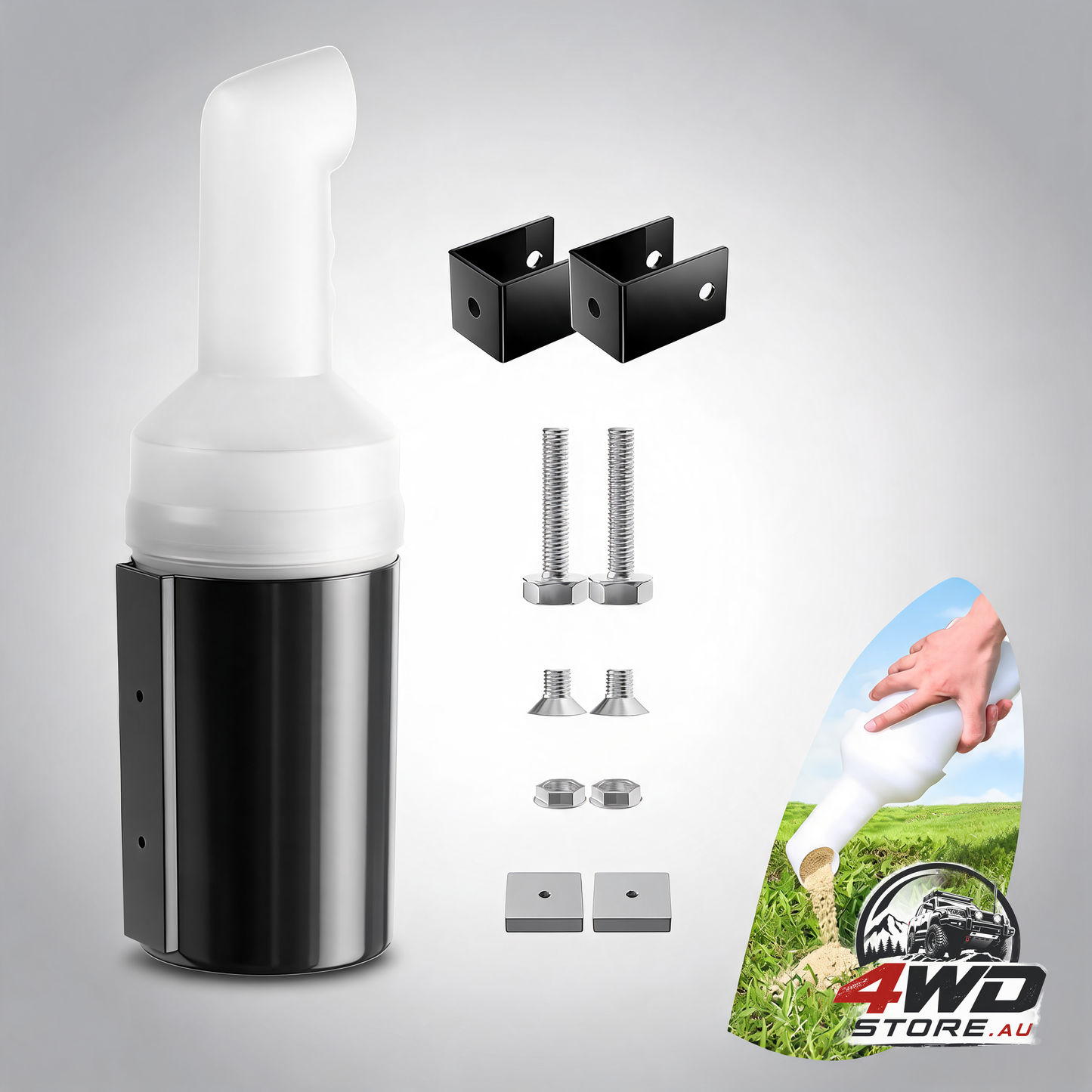 Golf cart no-drilling sand bottle assembly, universal for Club Car, EZGO and Yamaha, 1 pc