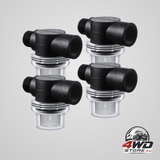 4 pack RV water pump strainer filter, 1/2 inch twist-on with 50 mesh stainless screen for Shurflo