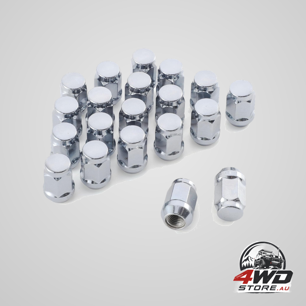 20 pcs M12x1.5 bulge acorn chrome wheel lug nuts for Toyota, Lexus and Ford, silver