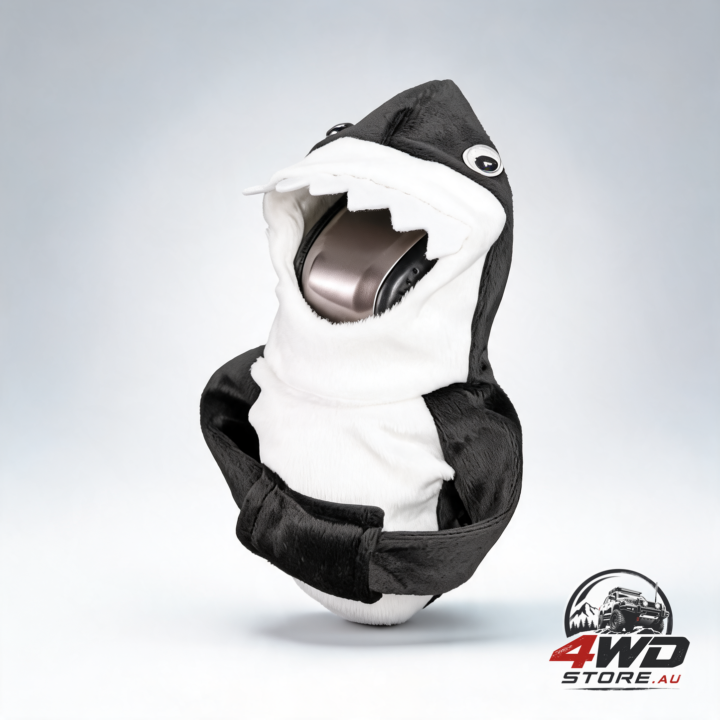 Car gear shift knob cover, cute shark hoodie for knob protection, black