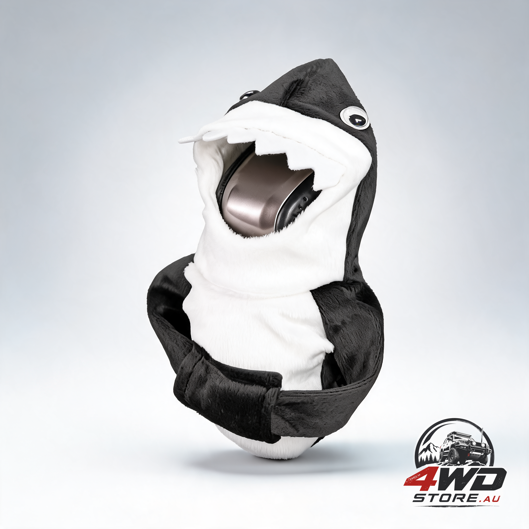 Car gear shift knob cover, cute shark hoodie for knob protection, black
