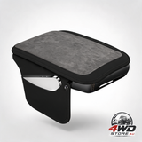 Car leather furry center console cover with 2 storage bags, fluffy armrest seat box pad, black